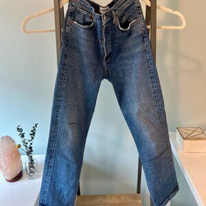 AGOLDE Riley High Rise Straight Crop Jeans